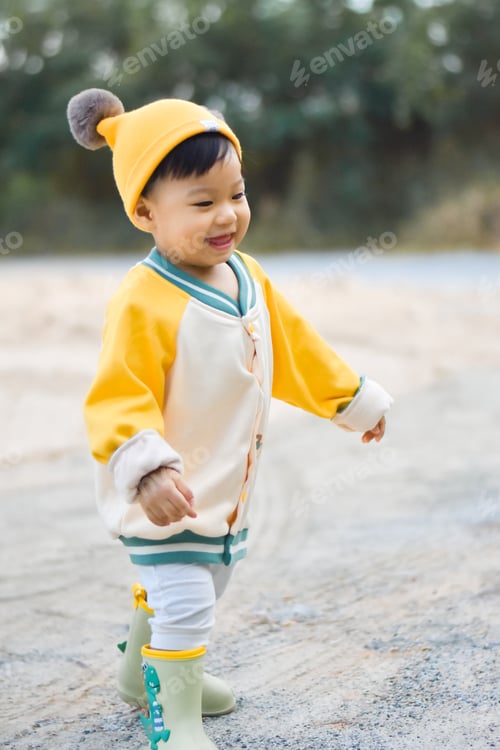 Preview: Cute Boy playing in the park, Sweet Little baby boy enjoying