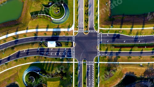 Preview: Drone shot of the Roadway Intersection at Mirada, San Antonio, Florida, USA