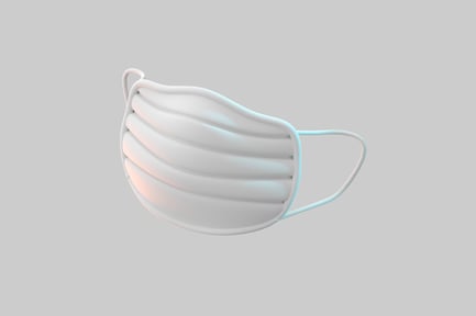 Preview: Pleated white surgical mask