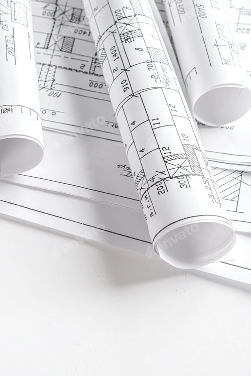Preview: Architects concept, engineer architect designer freelance work on start-up project drawing, construc