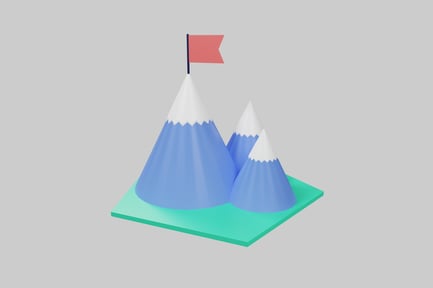 Preview: Success mountains with flag peak