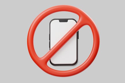 Preview: Vibrant Red No Mobile Phones Sign