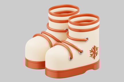 Preview: Winter boots with a cream-colored base and orange accents