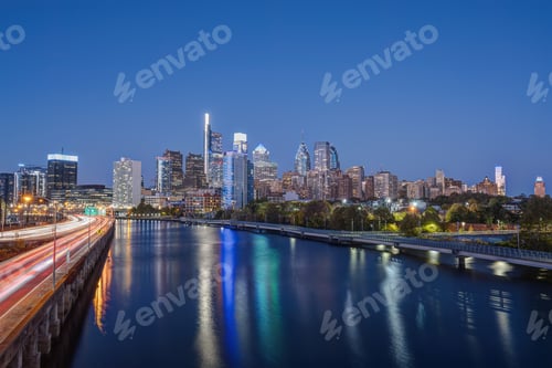 Preview: The skyline of downtown Philadelphia at night