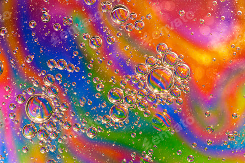 Preview: Colorful background with bubbles. Abstract background. Close up.
