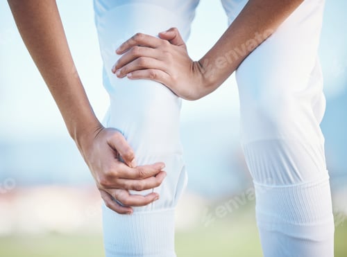 Preview: Injury, sports person or knee pain from running problem, baseball player mistake or fitness burnout