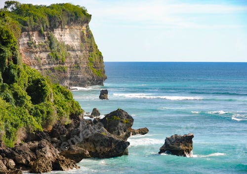 Preview: View of a rocky coastline at Bali, Indonesia
