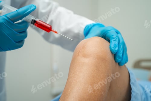 Preview: Asian elderly woman patient show her scars surgical total knee joint replacement Suture wound