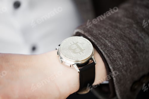 Preview: A businessman investing in the crypo currency bitcoin