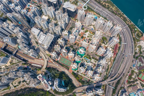 Preview: Quarry Bay, Hong Kong 19 March 2019: Top view of Hong Kong city