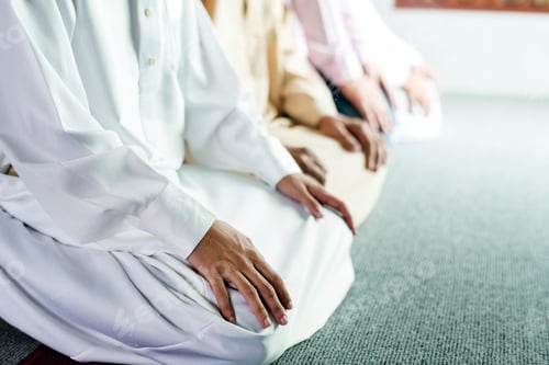 Preview: Muslim prayers in Tashahhud posture