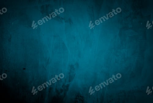 Preview: Vintage grunge blue concrete texture studio wall background with vignette.