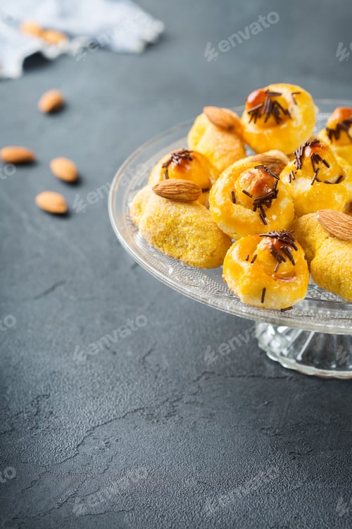 Preview: Almond pastry, cookies, biscuits, sweets on a table