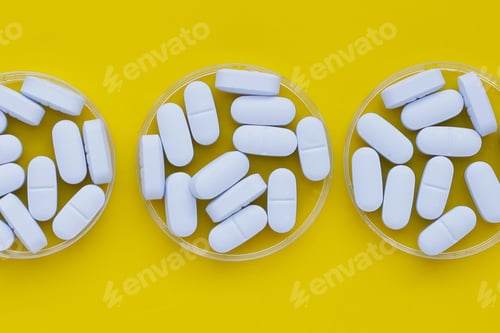 Vista previa: "PrEP" ( Pre-Exposure Prophylaxis) used to help protect people from HIV, yellow background.
