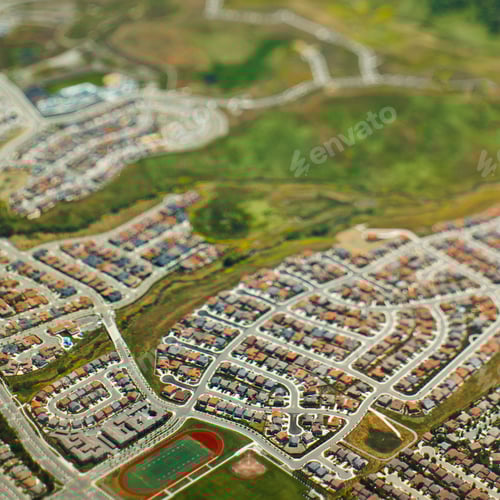 Preview: Aerial View of a Suburban Neighborhood and Green Space