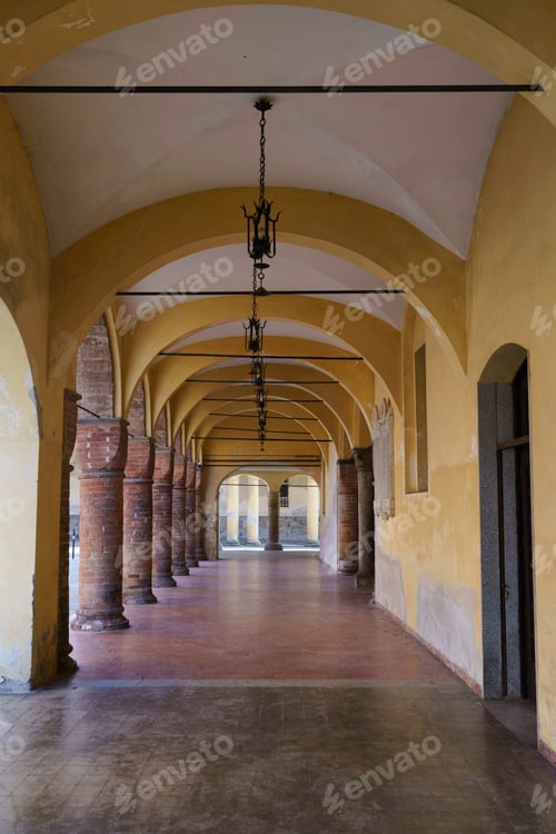 Preview: Portico near San Bassiano church at Pizzighettone, Cremona, Italy