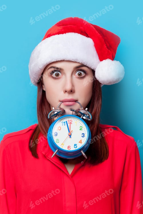 Preview: woman with alarm clock