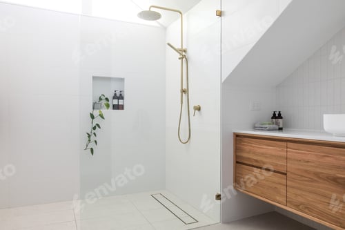 Preview: Modern white bright bathroom
