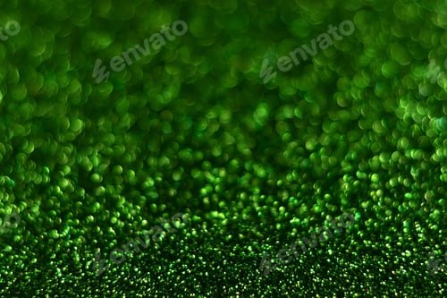 Preview: Green sparkling glitter bokeh background