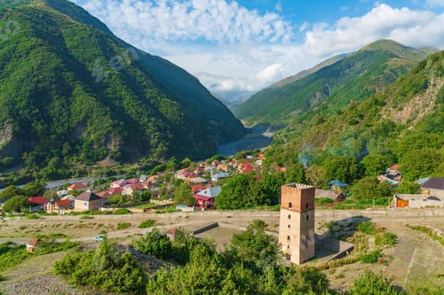 Preview: Sumug gala tower in the village of Ilisu, dates back to the 17th-18th century. Northern Azerbaijan