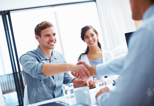 Preview: Man shaking hands with advisor