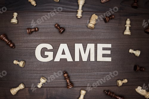 Preview: Game Concept On Wooden Background