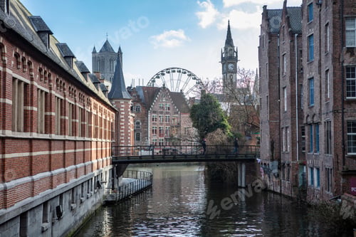 Preview: Beautiful medieval Gent (Ghent) town.