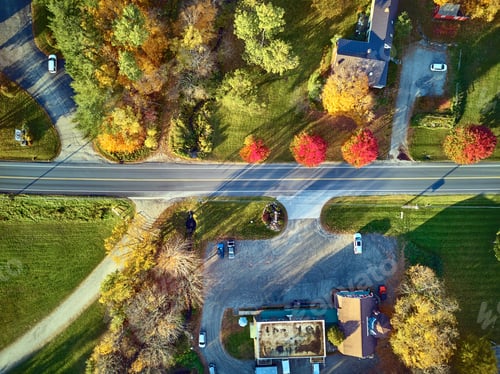 Preview: Scenic highway at autumn in New Hampshire, USA