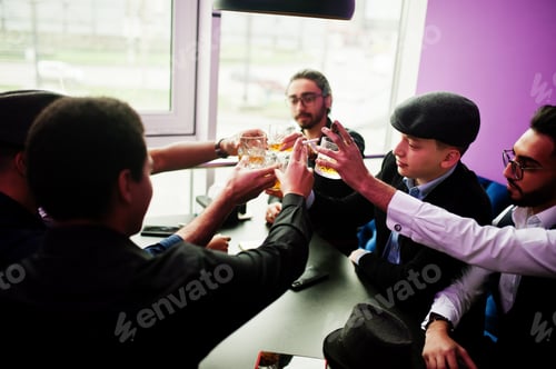 Preview: Multiethnic male bachelor mafia party