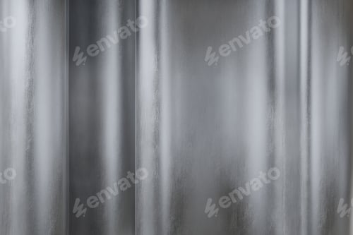Preview: silver metal backrgound texture with curved shapes and soft vertical reflections, 3d rendering