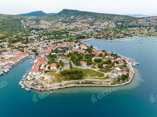 Preview: Aerial Photos of Foca village located in western Turkey, Izmir. Foca Castle
