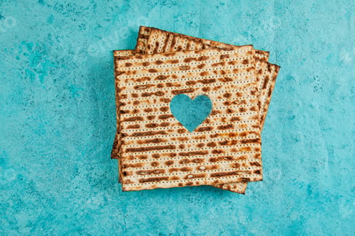 Preview: Pesach celebration concept - Jewish holiday Pesach. Matzah squares stacked