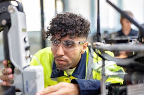 Preview: Engineer learn basic theory how to operation maintenance and programing robot arm in training room