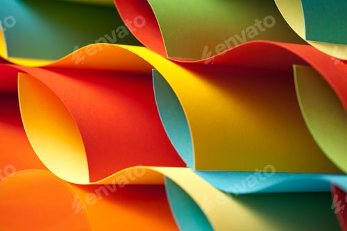 Preview: detail of waved colored paper structure