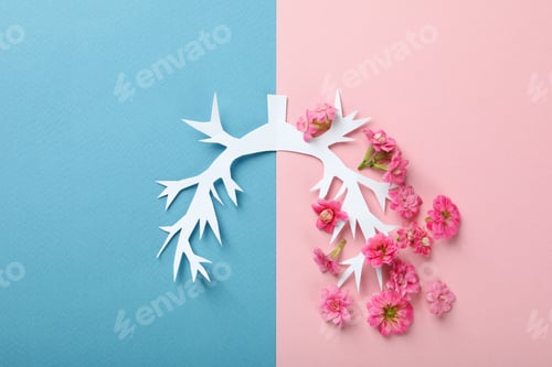 Preview: World lung day or lung healthy concept on two tone background