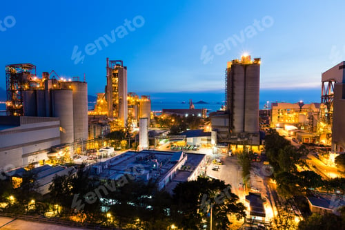 Preview: Cement Plant and power sation during sunset