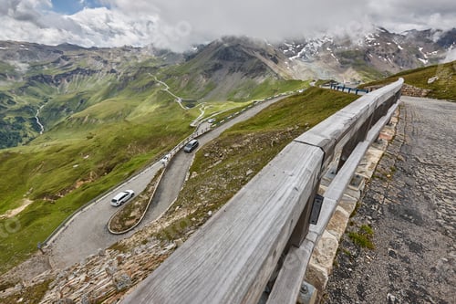 Preview: Picturesque alpine serpentine mountain road. Grossglockner. Highlight route in Austria