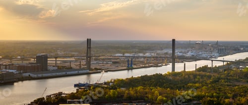 Preview: Aerial view of bridge in Savannah