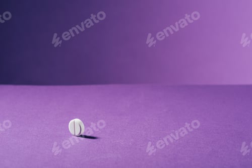 Preview: close up view of medicine on purple background