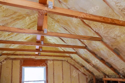 Preview: Foam plastic Insulation of a new home on a new roof