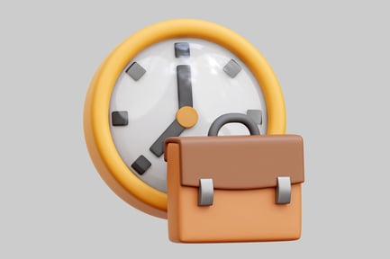 Preview: Modern Briefcase And Clock For Business And Time Management