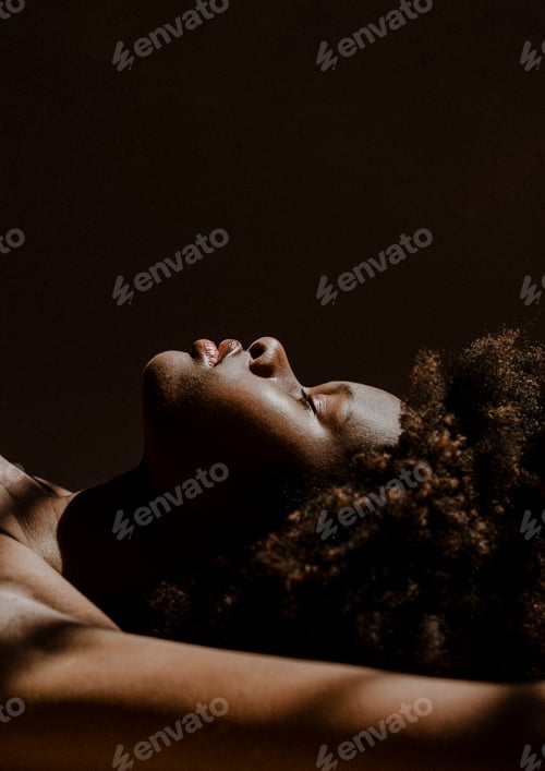 Preview: Shadows over a sensual black woman social template