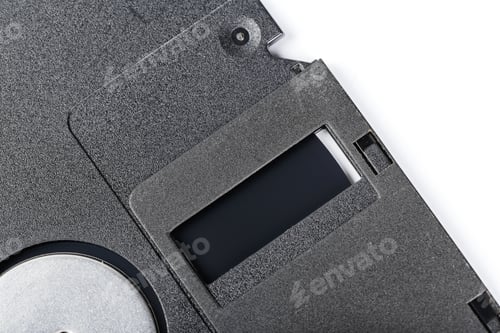 Preview: Old video cassette tape with black casing and a clear window for label display