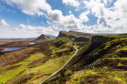 Preview: Majestic highland landscape with winding road