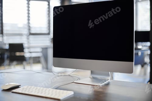 Preview: Modern workplace. Office work place for designer. Minimal desktop area for productive work