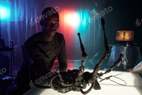 Preview: Cyberpunk man with cyber arm