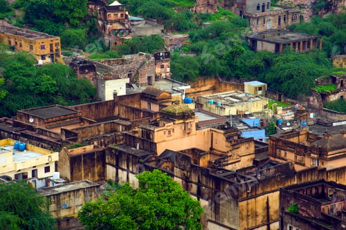 Preview: Old Jaipur City as viewed from top of Amber Fort, India.