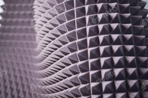 Preview: The pattern of the soundproof panel of polyurethane foam. black geometric background