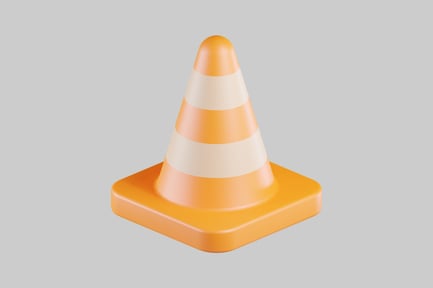 Preview: Orange striped traffic cone object