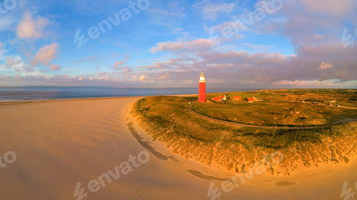 Preview: exel lighthouse during sunset Netherlands Dutch Island Texel